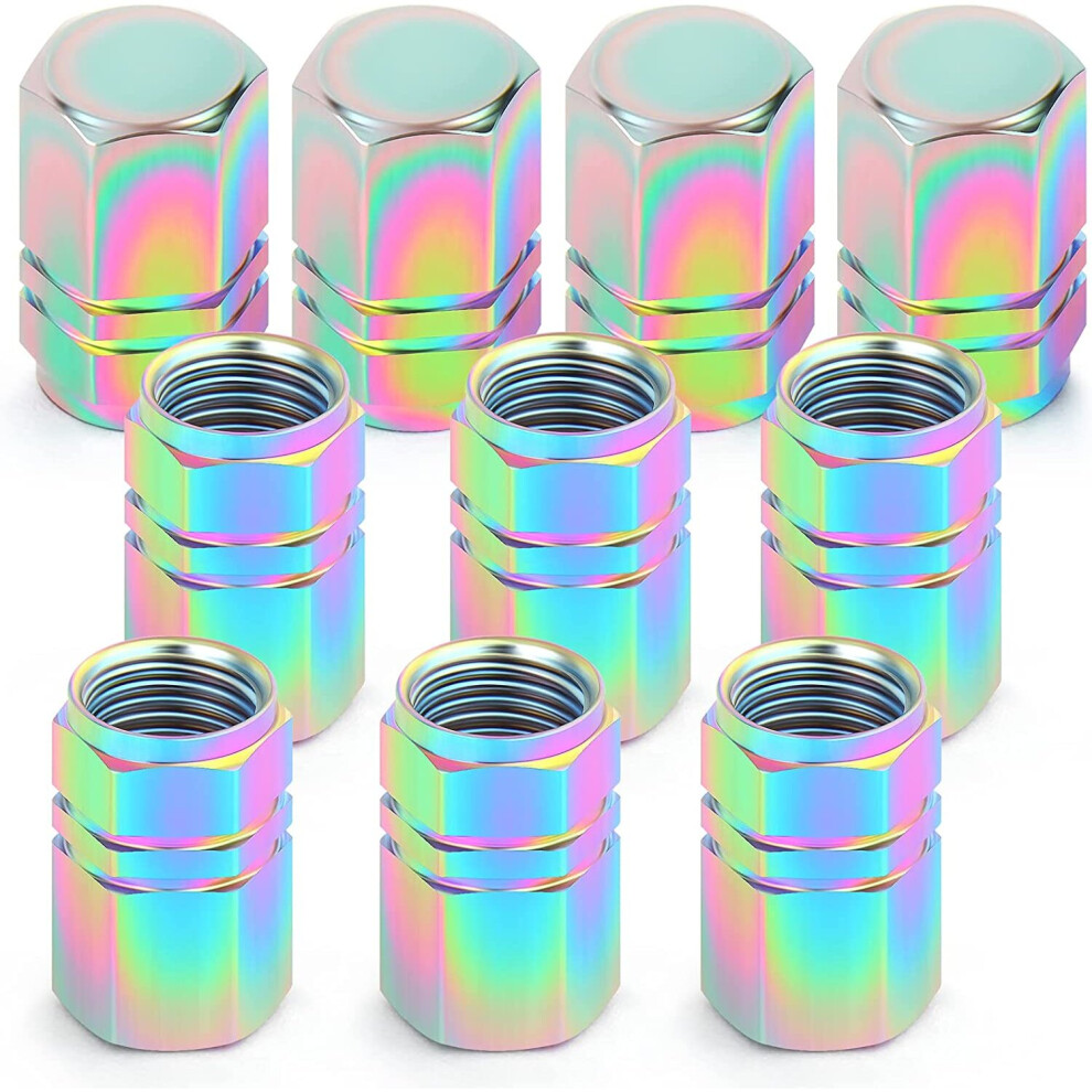 10Pcs Aluminum Alloy Car Tire Valve Stem Caps, Universal Colorful Car Tire Dustproof Valve 781238425826