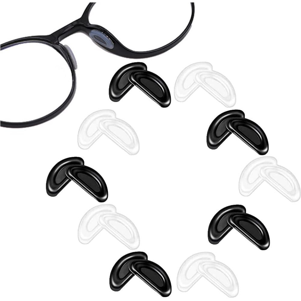 Xinyu Anti-Slip Eyeglass Nose Pads, 10 Pairs Adhesive Soft Silicone Glasses Nose Pad,