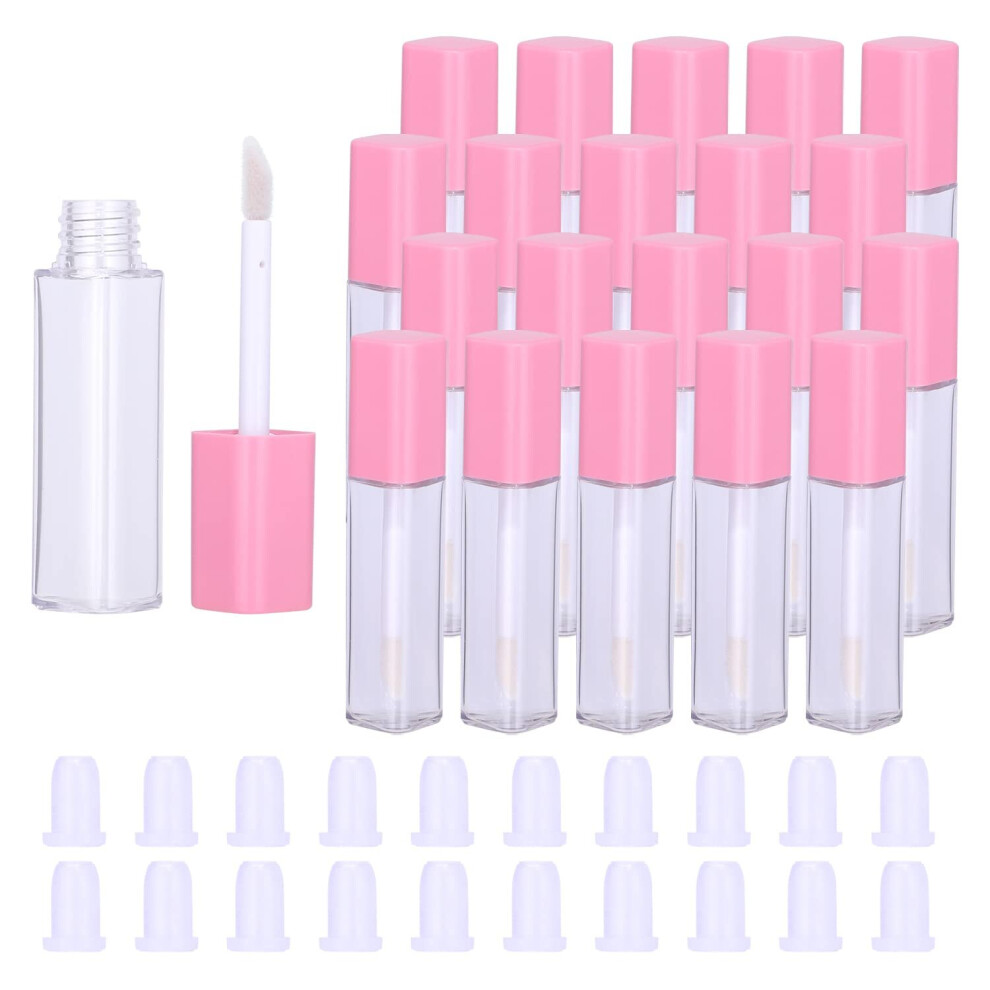 Xinyu Pink,Clear 20Pcs Empty Lip Gloss Tubes Cute 5Ml Pink Empty Lip Gloss Tubes With Wand Clear Refillable Lip Gloss Containers Empty Diy Lip Gloss Bottles With
