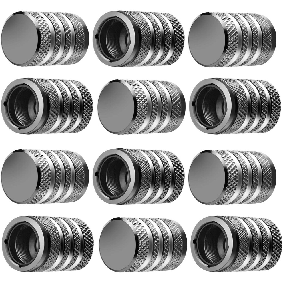 Tire Valve Stem Cap Cover - 12 Pack Tire Air Caps Metal With Plastic Liner Corrosion Resistant Leak-Proof 781238425963