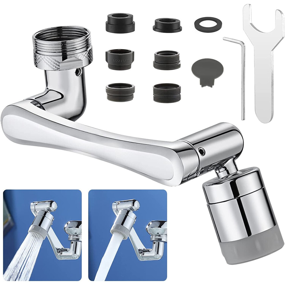 1440Â¡Ã£ Faucet Aerator, Big Angle Rotating Faucet Water Filter, 2 Water Outlet Modes, Universal Splash Filter Faucet Attachment, Faucet Extender 781238422351