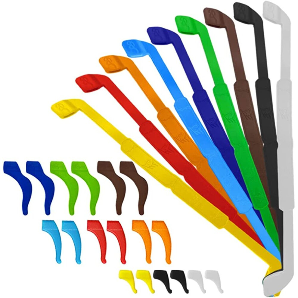 Xinyu 9 Pcs Anti-Slip Silicone Glasses Straps, Soft Eyewear Retainer Eyeglasses Holder