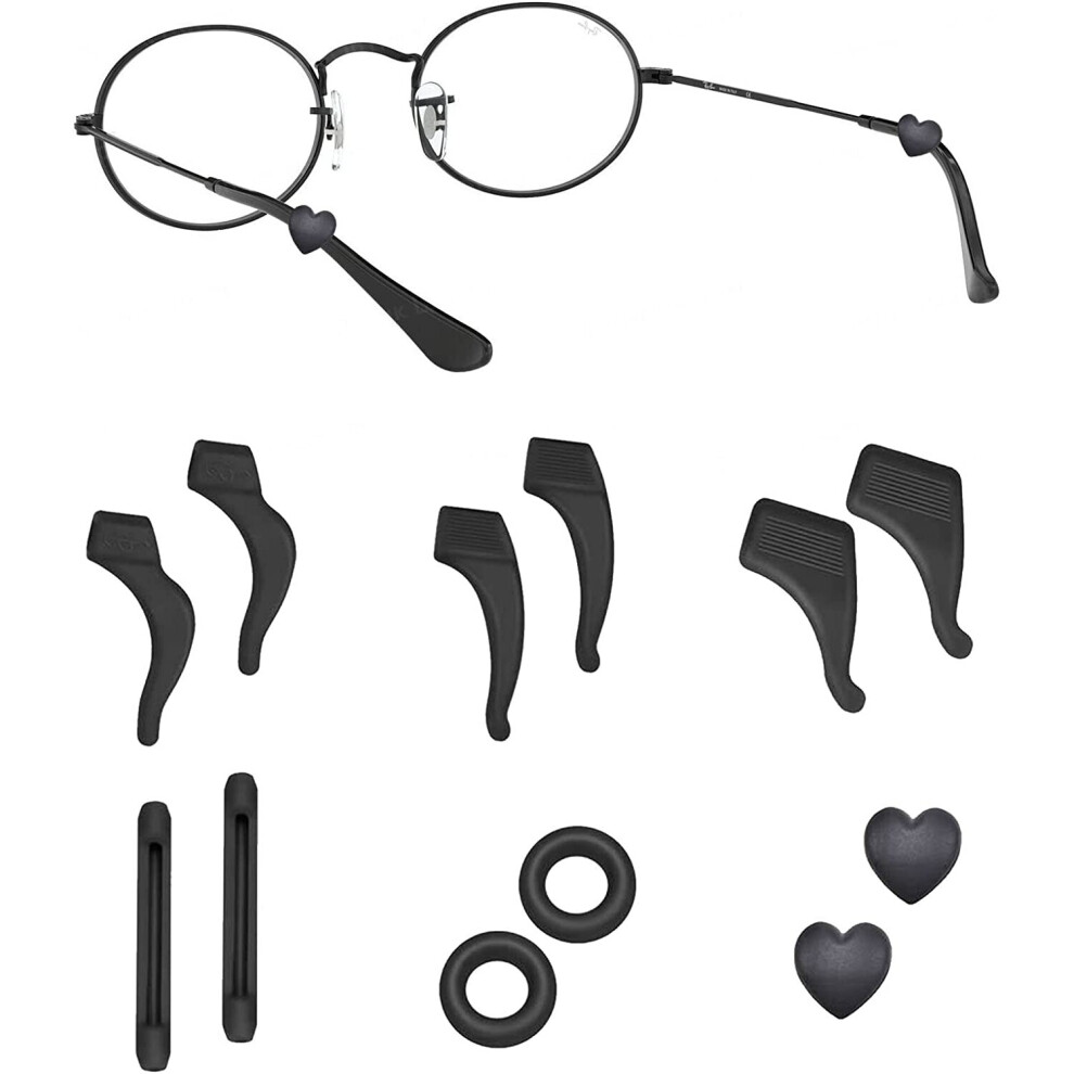 Xinyu 6 Pair Eyeglass Ear Grips Hookeyeglasses Retainers Silicone Glasses Temple Holders,Anti -Slip Glasses Eyeglasses Temple Tips Sleeve Retainer Ex