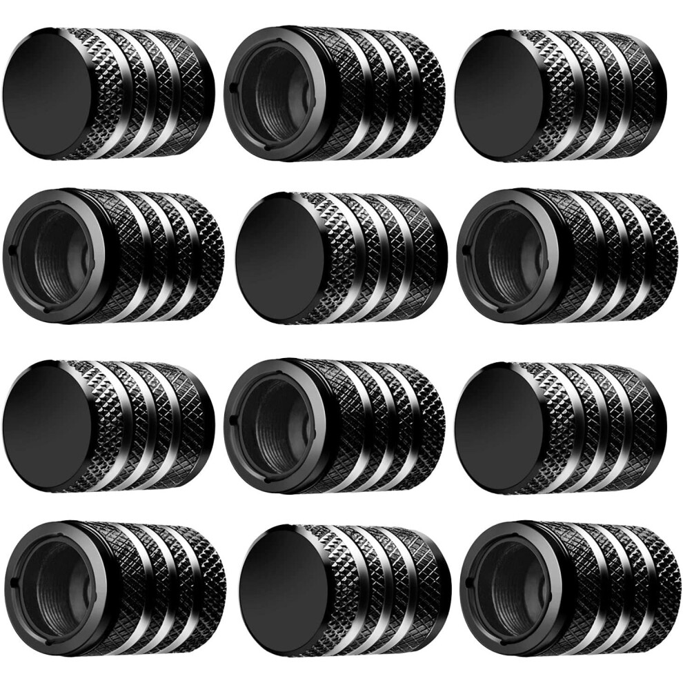 Tire Valve Stem Cap Cover - 12 Pack Tire Air Caps Metal With Plastic Liner Corrosion Resistant Leak-Proof 781238426021