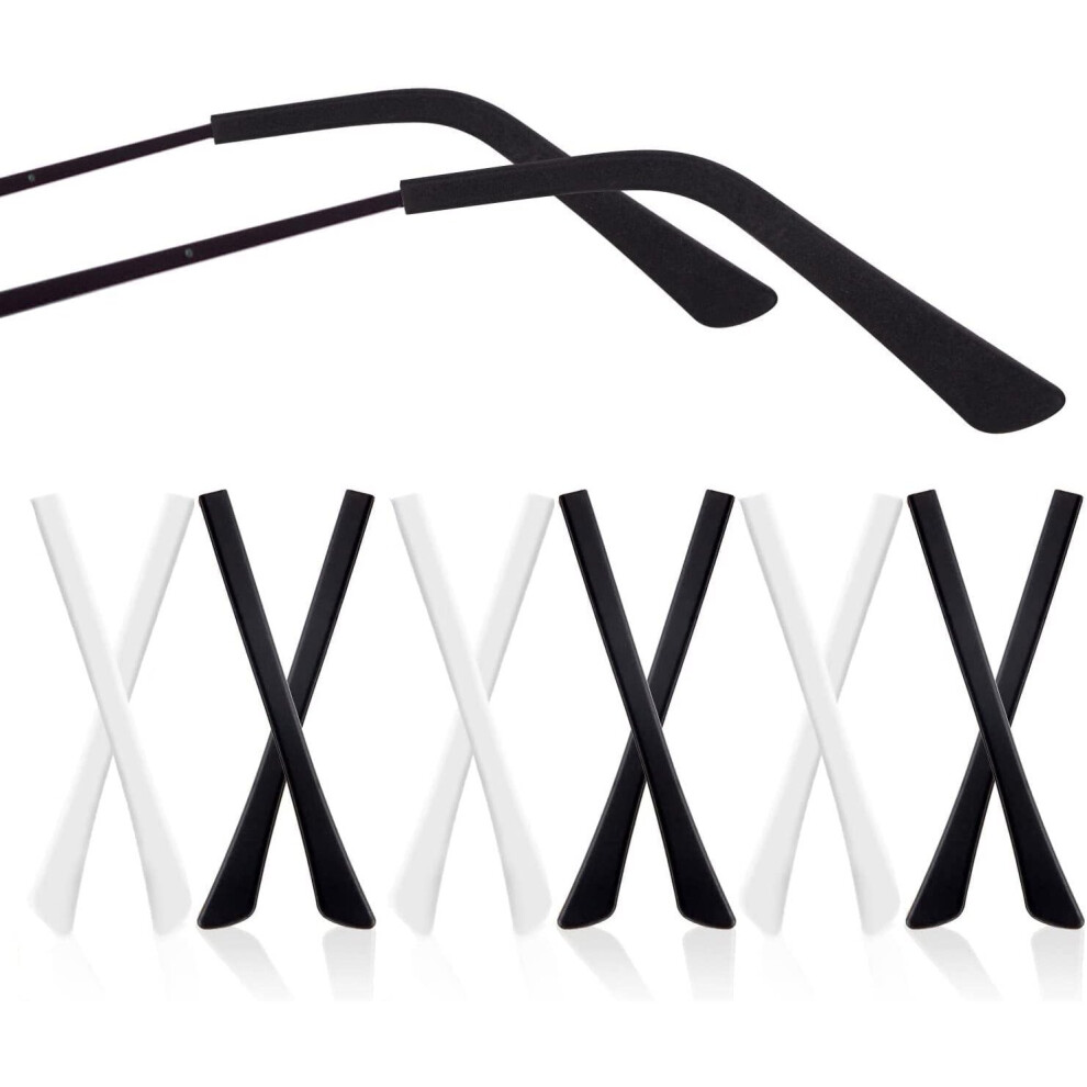 Xinyu Eyeglass End Tips, 12 Pairs Silicone Anti-Slip Ear Sock Pieces Tube Sleeve Eyewear Soft Replacement Tips Only
