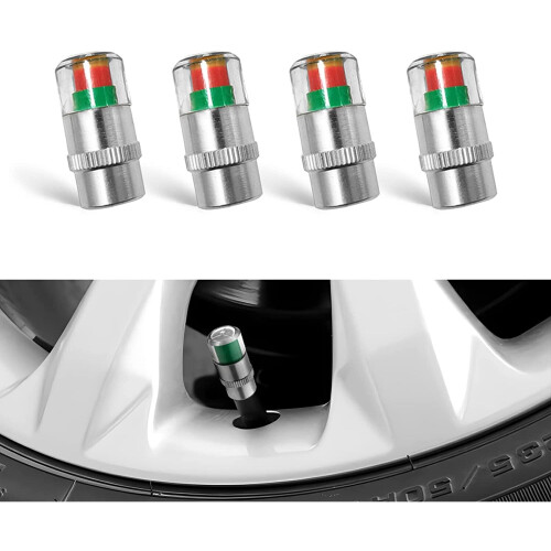 4Pcs Tire Pressure Monitor Valve Stem Caps Universal 32PSI Car Tire Pressure Monitor Valve Stem Caps Sensor Indicator 3 Colors Alarm Tire Indic on OnBuy