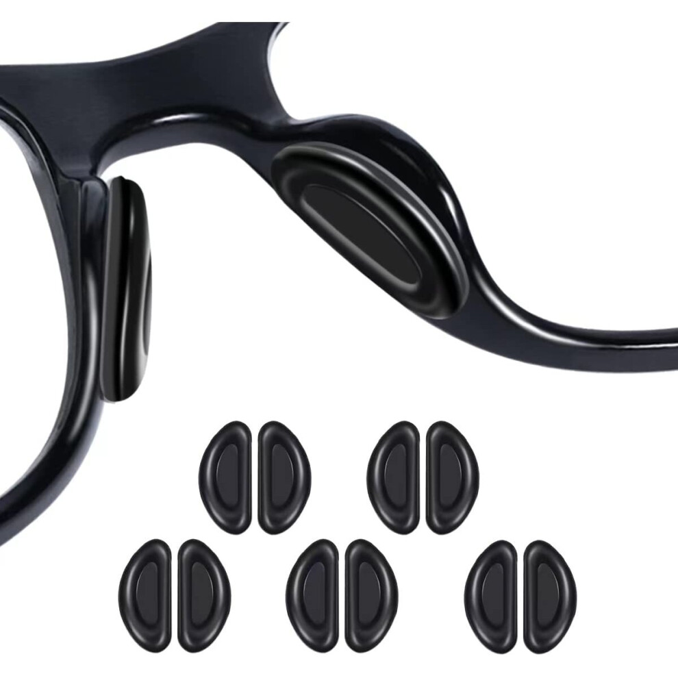 Xinyu Eyeglass Nose Pads, 5 Pairs Of D-Type Glasses Nose Grips, Soft Silicone Air Chamber Nose Pads