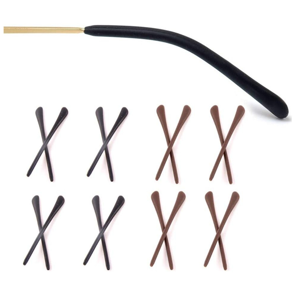 Xinyu Light 8 Pairs Eyeglass End Tips Ear Sock Pieces Anti-Slip Tube Replacement Tips Silicone