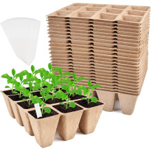 288 Cells Peat Pots Seed Starter Tray,24 Pack Seed Starter Kit,Premium Biodegradable and Organic Germination Seedling Trays Kit