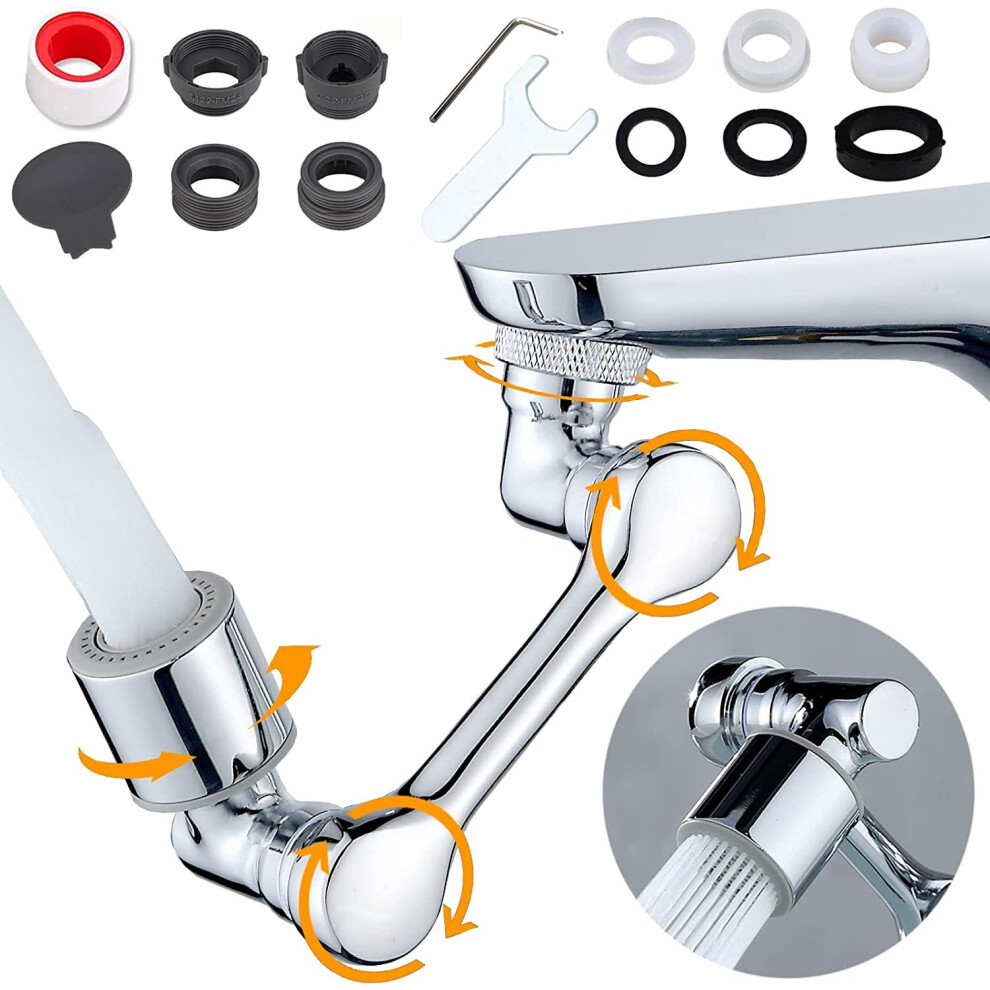 Faucet Extender, Universal 1080 Swivel Faucet Aerator, With 2 Sprayer Faucet Aerator, Splash Filter Kitchen Bathroom Sink Extend Faucets Aerator 781238422665