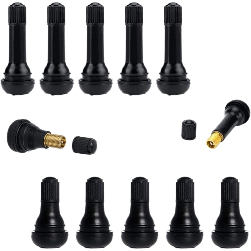 12 Pieces Tr412 Tr414 Car Tire Valve Stem Cap Rubber Tire Tyre Valve Stem With Dust Cap Car Tubeless Auto Valve 781238426199