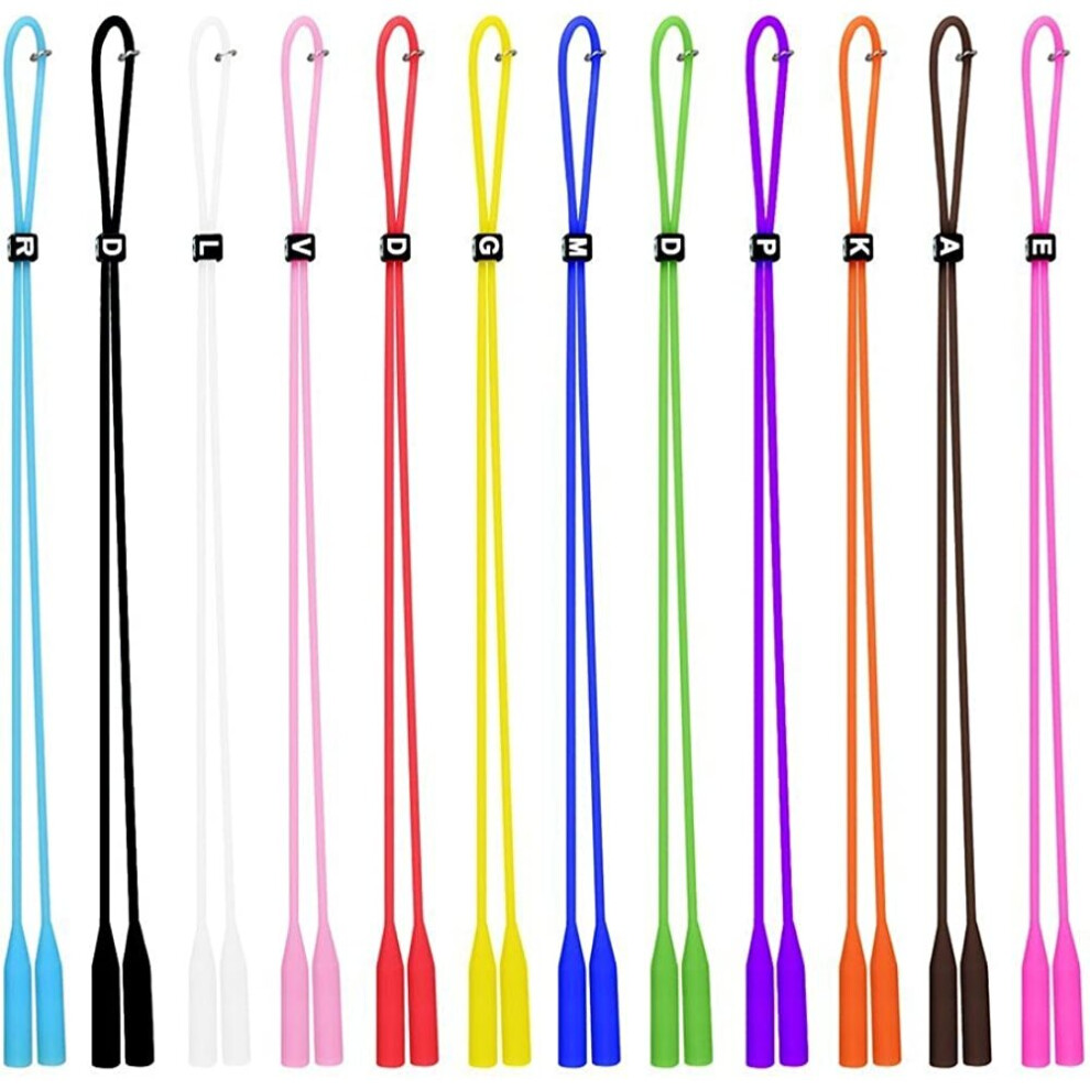 Xinyu Sport Eyewear Retainer 12 Pack Colorful Silicone Eyeglass Straps Adjustable Sunglass Elastic Holder