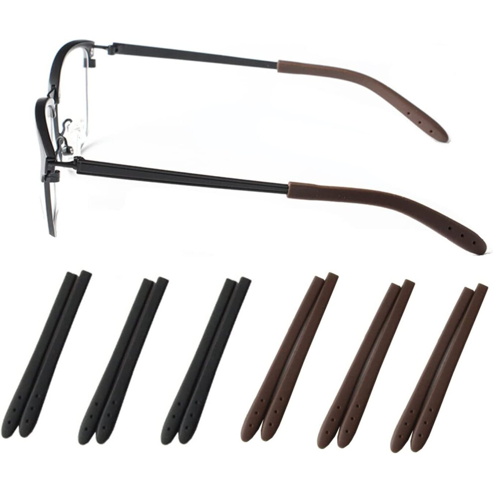 Xinyu Light Eyeglass End Tips, Anti-Slip Soft Silicone Eyeglass Replacement Temples, Glasses Ear Sock Pieces Tube Sleeve Replacement Tips