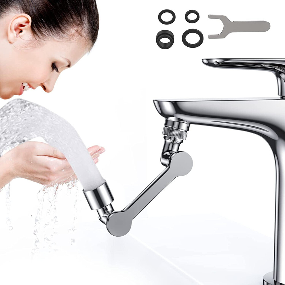 Faucet Extender Aerator 1080Â¡Ã£ Rotating Robotic Arm Splash Filter Faucet Adaptor, Faucet Aerator,Faucets Bubbler, Multifunctional Swivel Spout Ki 781238422948