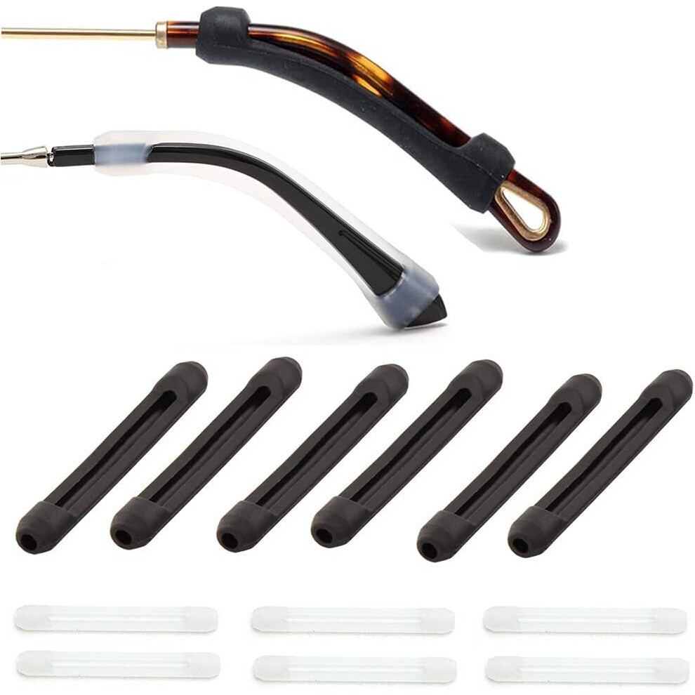 Xinyu 6 Pairs Silicone Eyeglass Ear Cushions Anti-Slip Glasses Ear Hook Temple Tips Eyeglass Pads Elastic Comfort Ear Grip