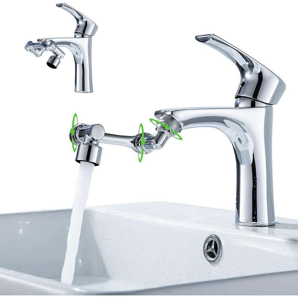 1080Â¡Ã£ Large-Angle Faucet Extender, Rotating Swivel Faucet Aerator, Universal Splash Filter Faucet Adptor 781238423068