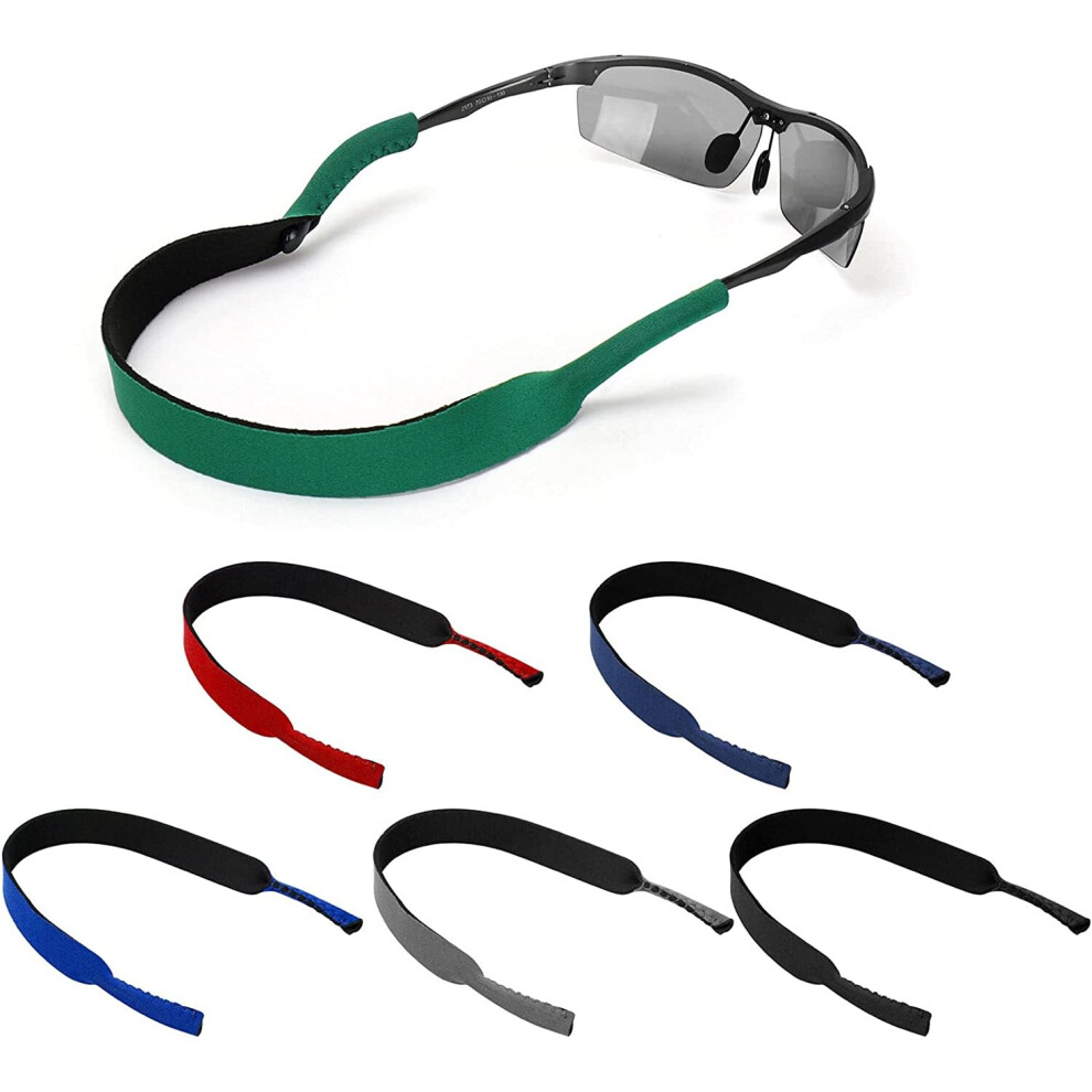 6 Pack Neoprene Glasses and Sunglasses Strap, Anti Slip Sports Eyewear Retainer Holder Strap Multicolor-6pcs