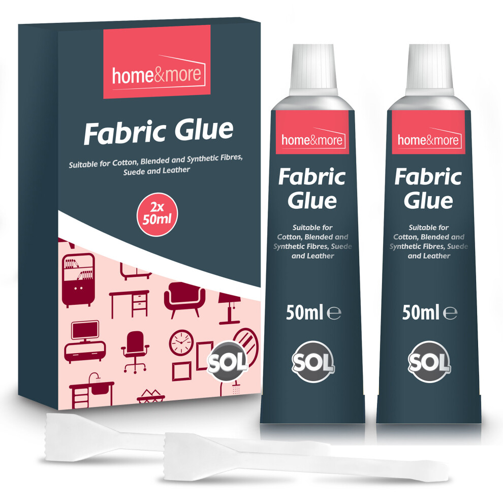 (2 Pack Bundle) 50ml Fabric Glue Extra Strong  with Glue Spreader