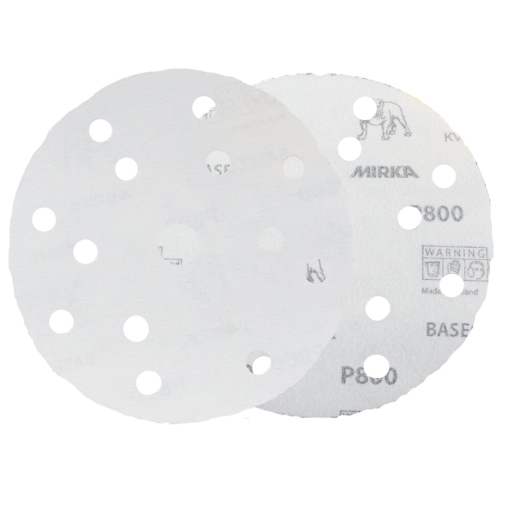 Mirka White Basecut Velro 150Mm Sanding Discs - 25 Sheets 6" Abrasive P800 Grit 5060859870624