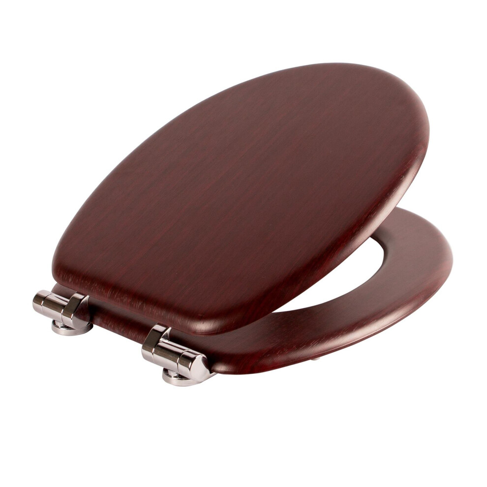 Soft Close Wooden Toilet Seat Mahogany