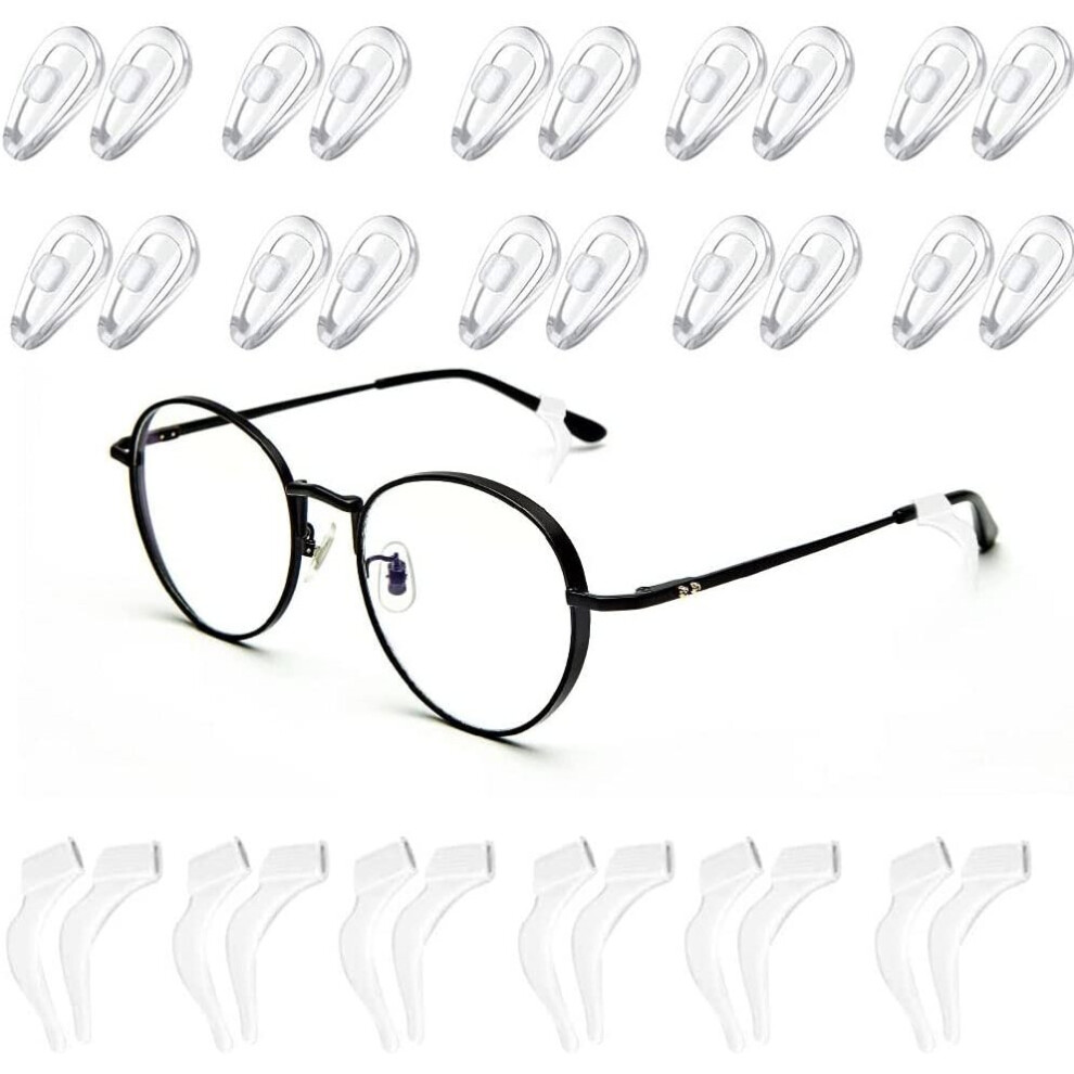 Xinyu Eyeglass Nose Pads Ear Grips 10 Pairs Glasses Nose Pad 10 Pairs Glasses Retainer Ear Hooks