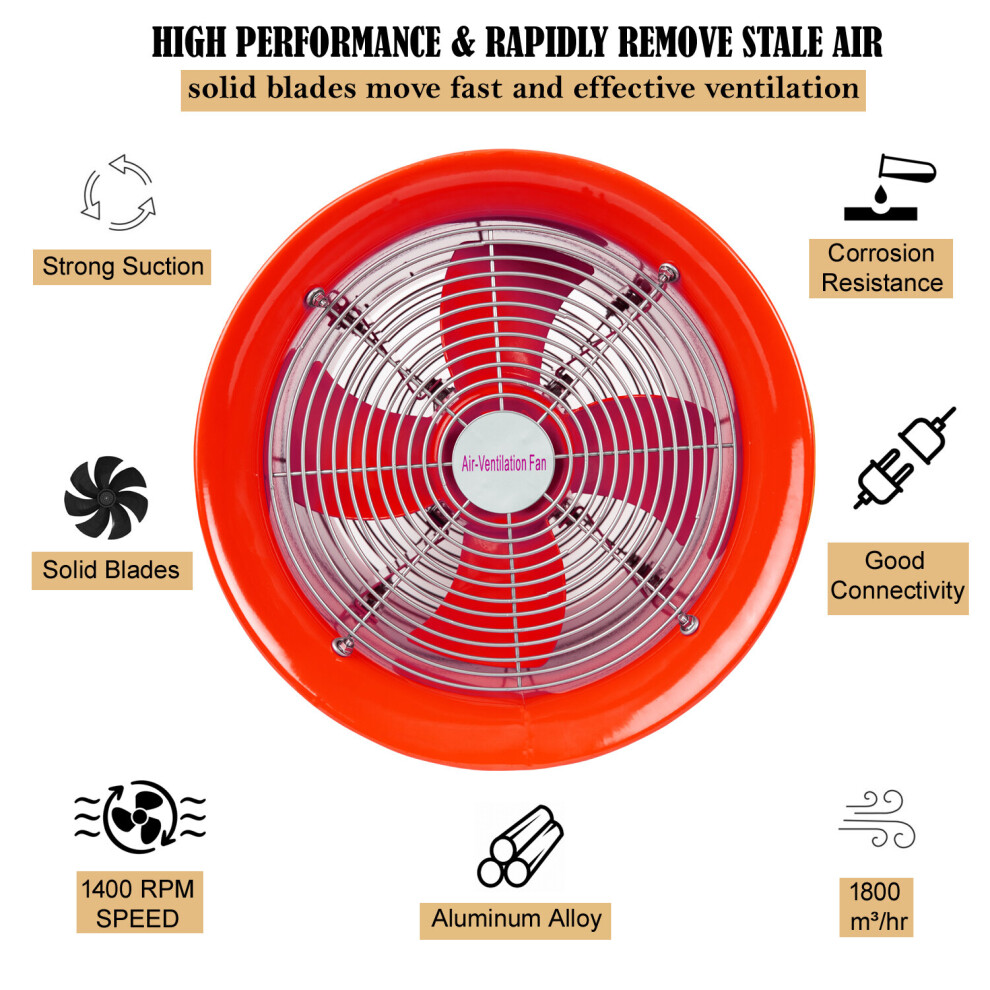 Industrial Cased Axial Duct 12 " 300Mm Fan Extractor Canopy Kitchen Commercial 5060911525448