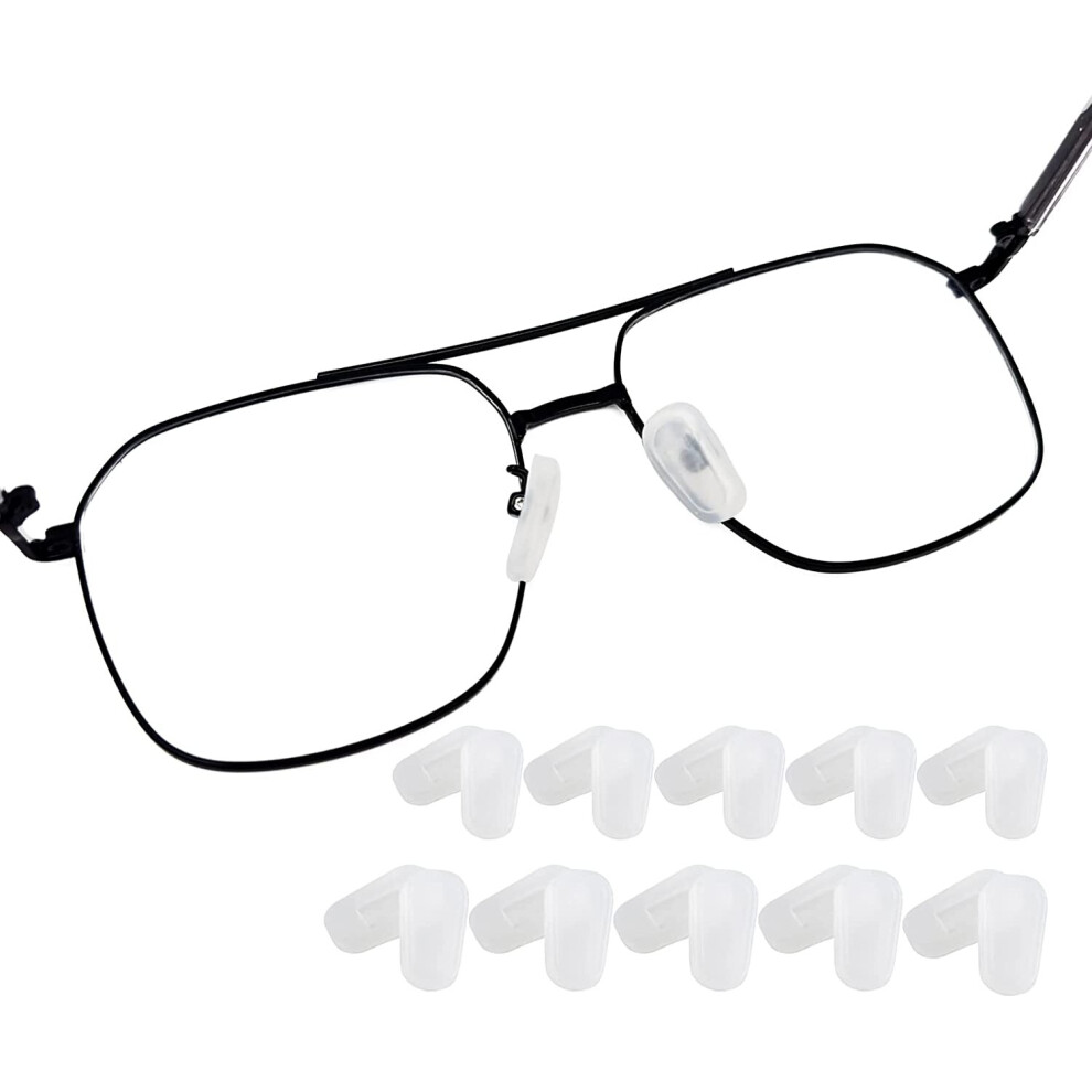 Xinyu 10 Pairs Eyeglass Nose Pads, Soft Silicone Slip-On Nose Pads Covers