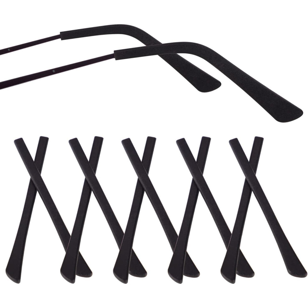 Xinyu Eyeglass End Tips, 10 Pairs Silicone Anti-Slip Ear Sock Pieces Tube Sleeve Eyewear Soft Replacement Tips Only