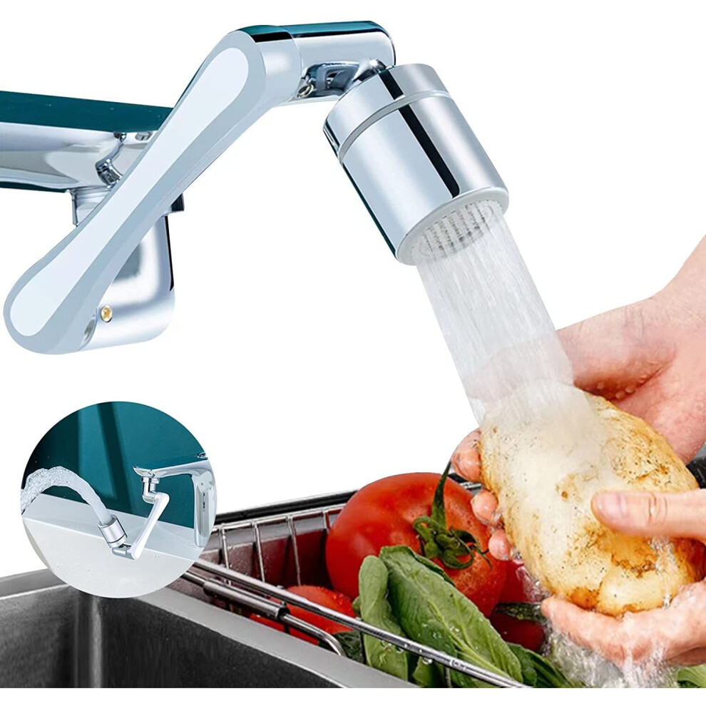 1440 Large-Angleuniversal Rotating Faucet Extenderrobotic Arm Water Nozzle Faucet Adaptortwo Water Outlet Modes Faucet 781238422887