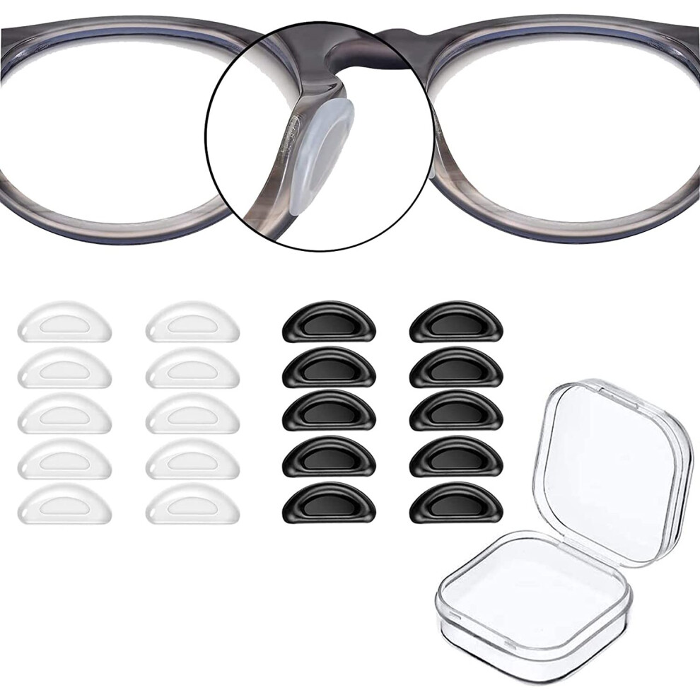 Xinyu Eyeglass Nose Pads,Silicone Eyeglasses Nose Pads,Adhesive Anti-Slip Heightened Nose Pads Relieve Pressure