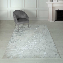 (Small 120x170cm) Aurora Solar AU03 Marble Rugs in Silver Grey