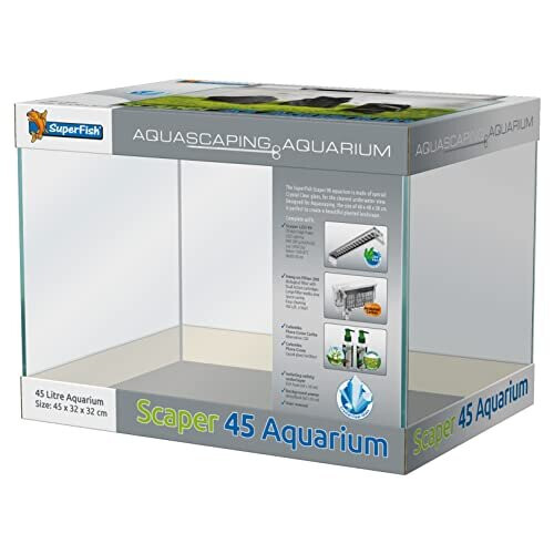 SuperFish Superfish Scaper 45 Aquarium Starter Set Up, White,Black
