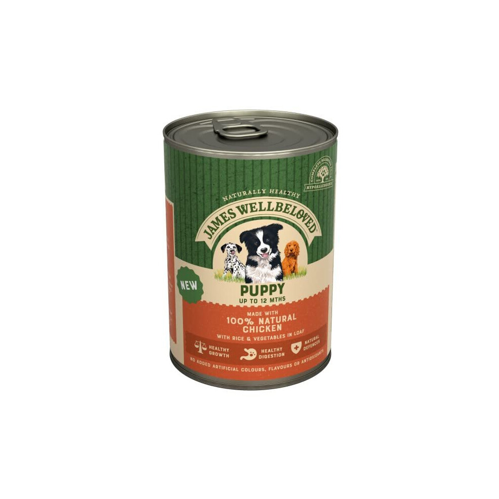 James Wellbeloved Puppy Chicken Rice And Vegetable In Loaf Can 12X400gm