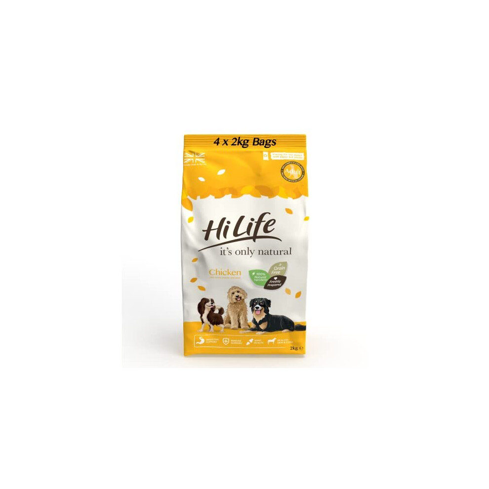 HILIFE it's only natural - Complete Dry Dogfood - Chicken with Sweet Potato & Peas 4 x 2kg