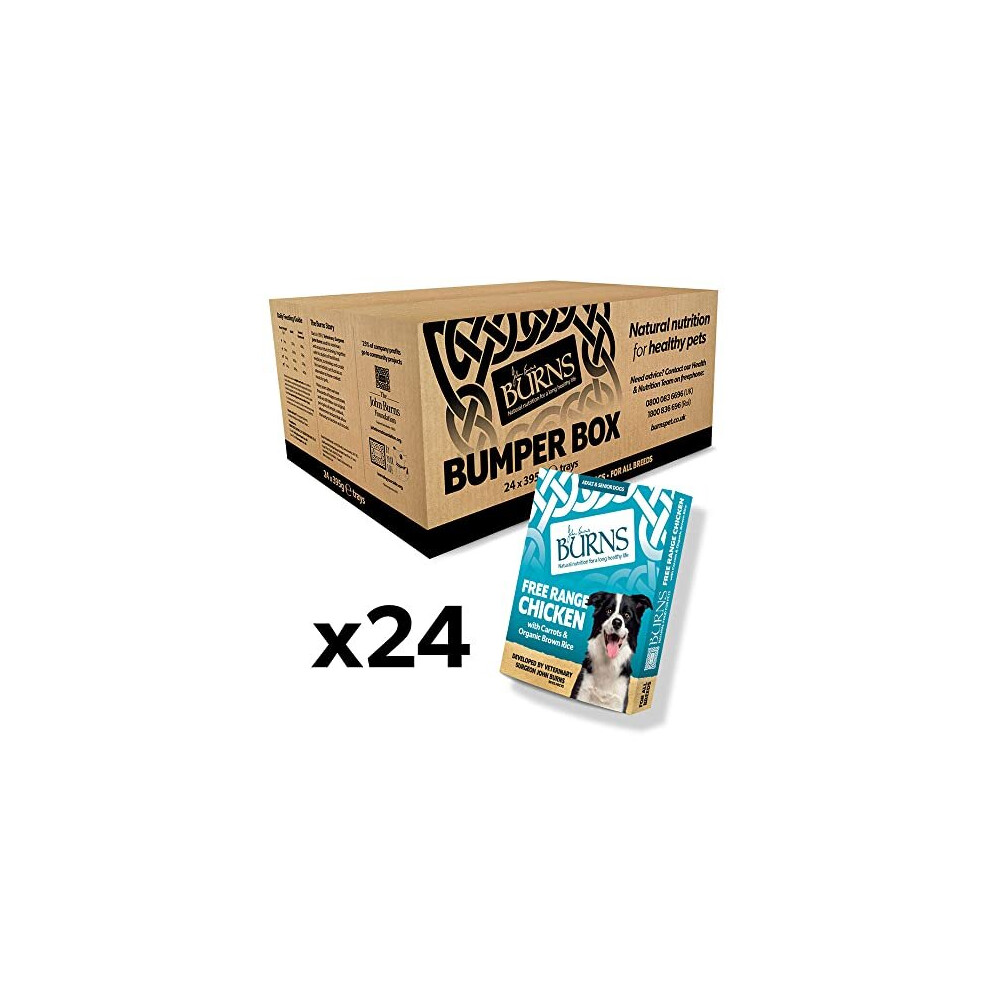 Burns Adult Dog Complete Wet Dog Food Free Range Chicken 24X395gm Bumper Box