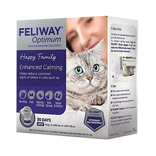 Feliway FELIWAY Optimum Cat, Enhanced Calming Pheromone Diffuser, 30 Day Starter Kit (48 mL) 1