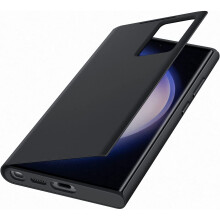Genuine Samsung Galaxy S23 Ultra Smart Clear View Wallet Case - Black
