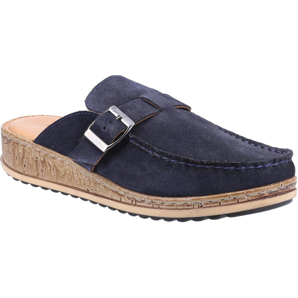 (Navy, UK 3) Hush Puppies Sorcha Womens Ladies Slip On Clogs Mules Sandals