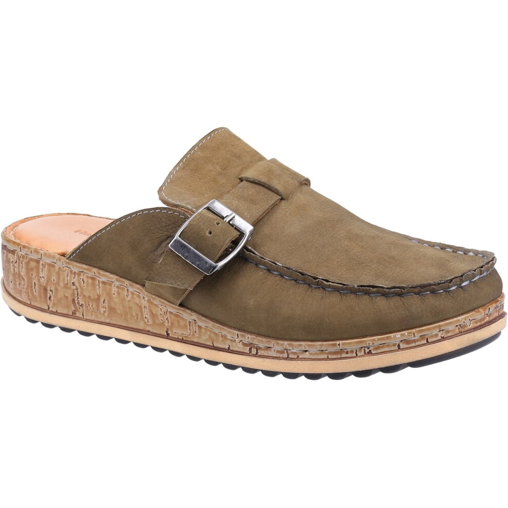 (Khaki, UK 3) Hush Puppies Sorcha Womens Ladies Slip On Clogs Mules Sandals