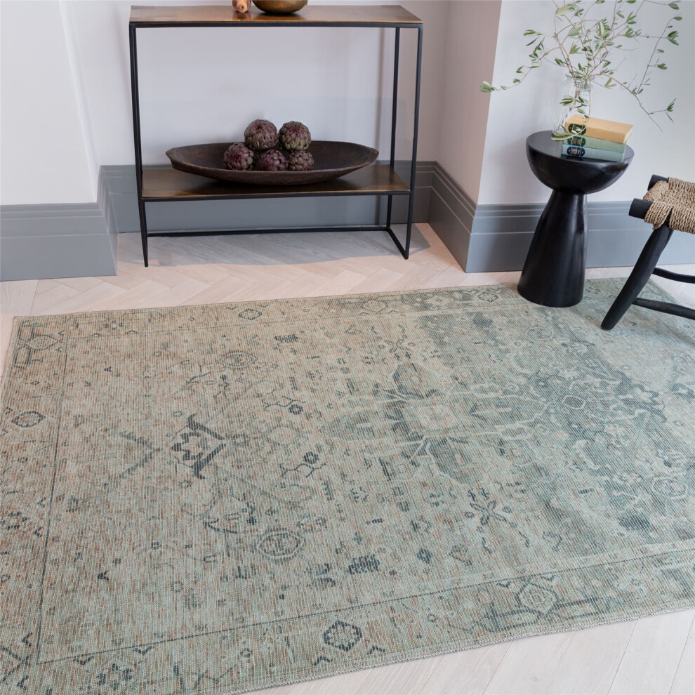 Asiatic (Small 120X170cm) Kaya Vida Ky04 Traditional Persian Floral Rugs In Green