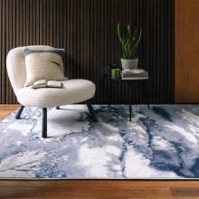 (Small 120x170cm) Aurora Storm AU20 Marble Rugs in Blue