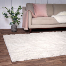 (Small 120x170cm) Harrison Soft Boho Shaggy Rugs in Off White