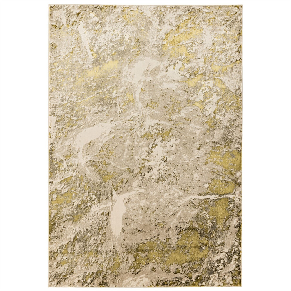 (Medium 120x170cm) Aurora Lustre AU06 Marble Rugs in Gold Yellow