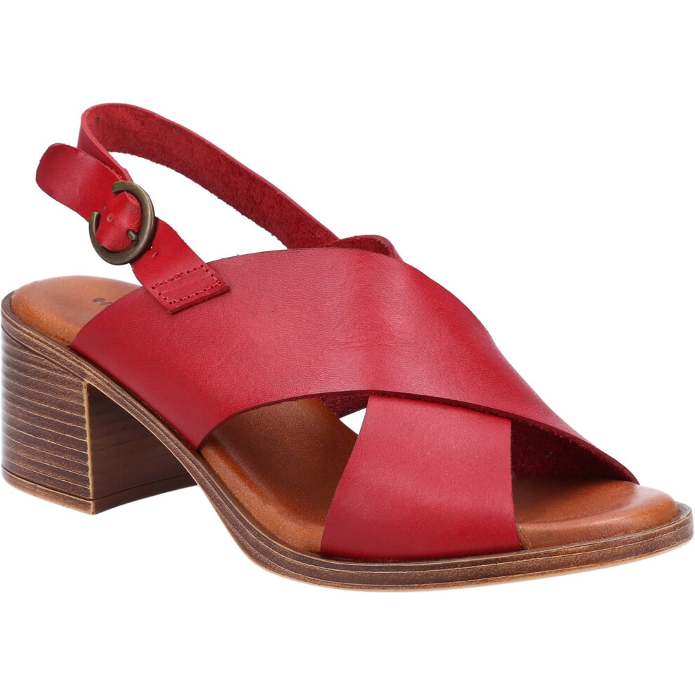 (Red, UK 7) Hush Puppies Gabrielle Womens Ladies Heeled Slingback Sandals