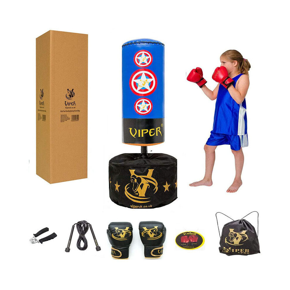 Children Free Standing Boxing Punch Bag Set Kids Junior Gloves