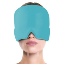 (Blue) Tension Headache Migraine Relief Cap Ice Mask Hat Headache Heat Cold Therapy