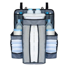 (Gray) Baby Crib Organizer Bedside Hanging Storage Bag Diaper Bag For Baby Essentials