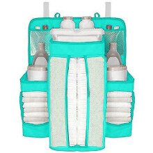 (Green) Baby Crib Organizer Bedside Hanging Storage Bag Diaper Bag For Baby Essentials