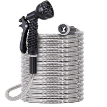 75 FT Stainless Steel Garden Hose Water Hose Pipe Kink Free Heavy Duty