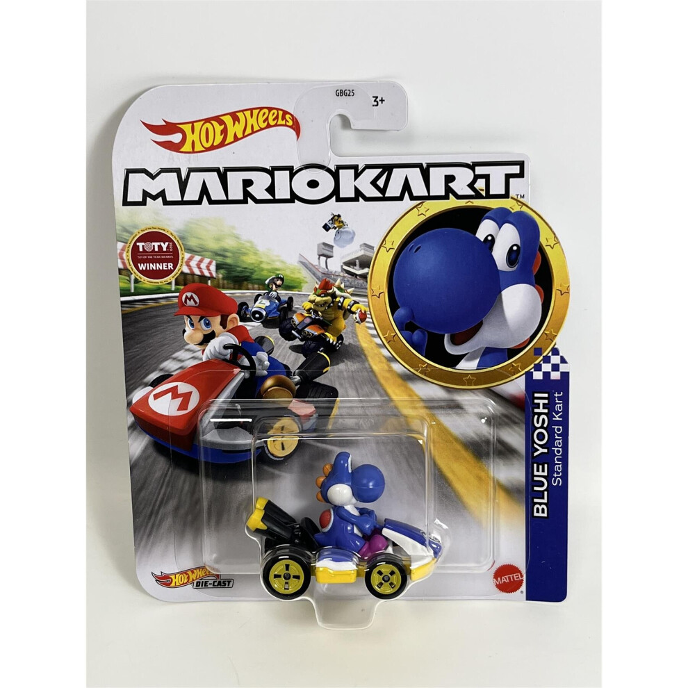Hot Wheels Mario Kart Yoshi Standard Kart 1:64 Scale Grn23 Blue